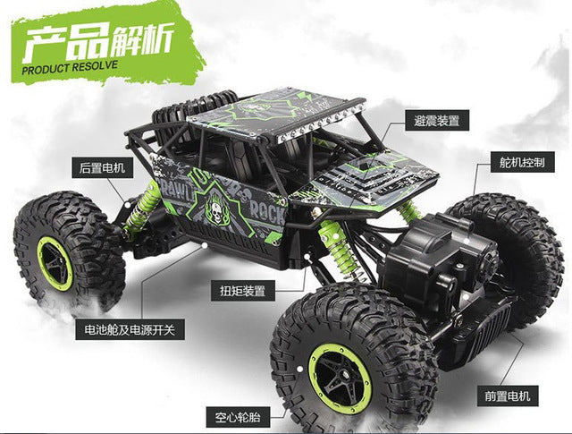 New RC Car 4WD 2.4GHz Rock Crawlers Rally climbing Car 4x4 Double Motors Bigfoot Car Remote Control Model Off-Road Vehicle Toy
