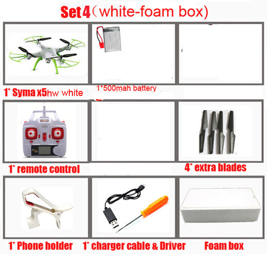 SYMA X5HW FPV RC Quadcopter Drone with WIFI Camera 2.4G 6-Axis RC Helicopter VS Syma X5SW Upgrade with 5 battery + 5in1 Cable